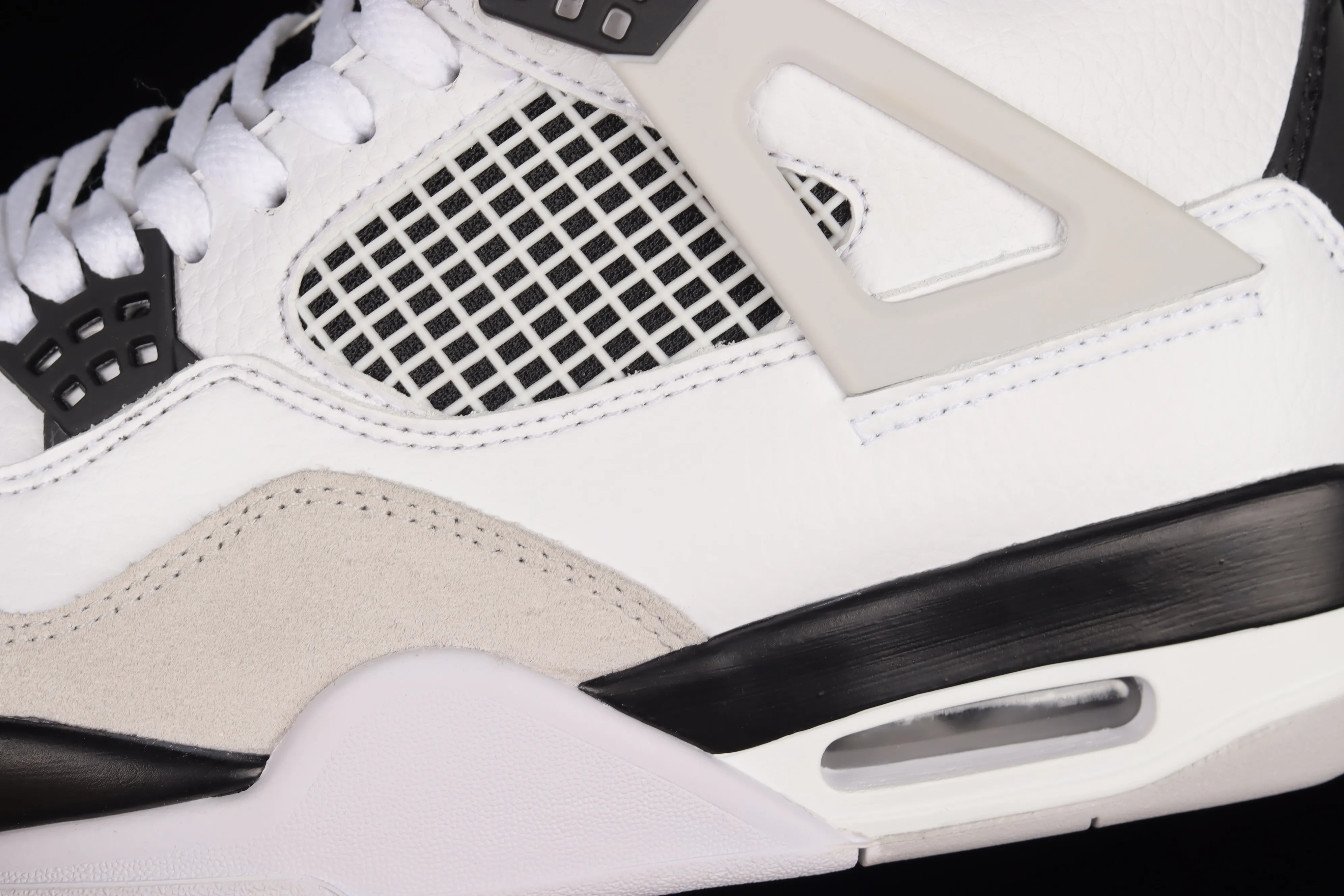 All categories Air Jordan Jordan series basketball shoes Air Jordan 4 L version Air Jordan 4 "Military Black" AJ4 Joe 4 gray and black stitching DH6927-111